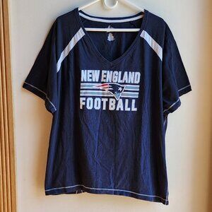 Majestic Navy/Red V-Neck Patriots Plus Size Jersey Size 2X